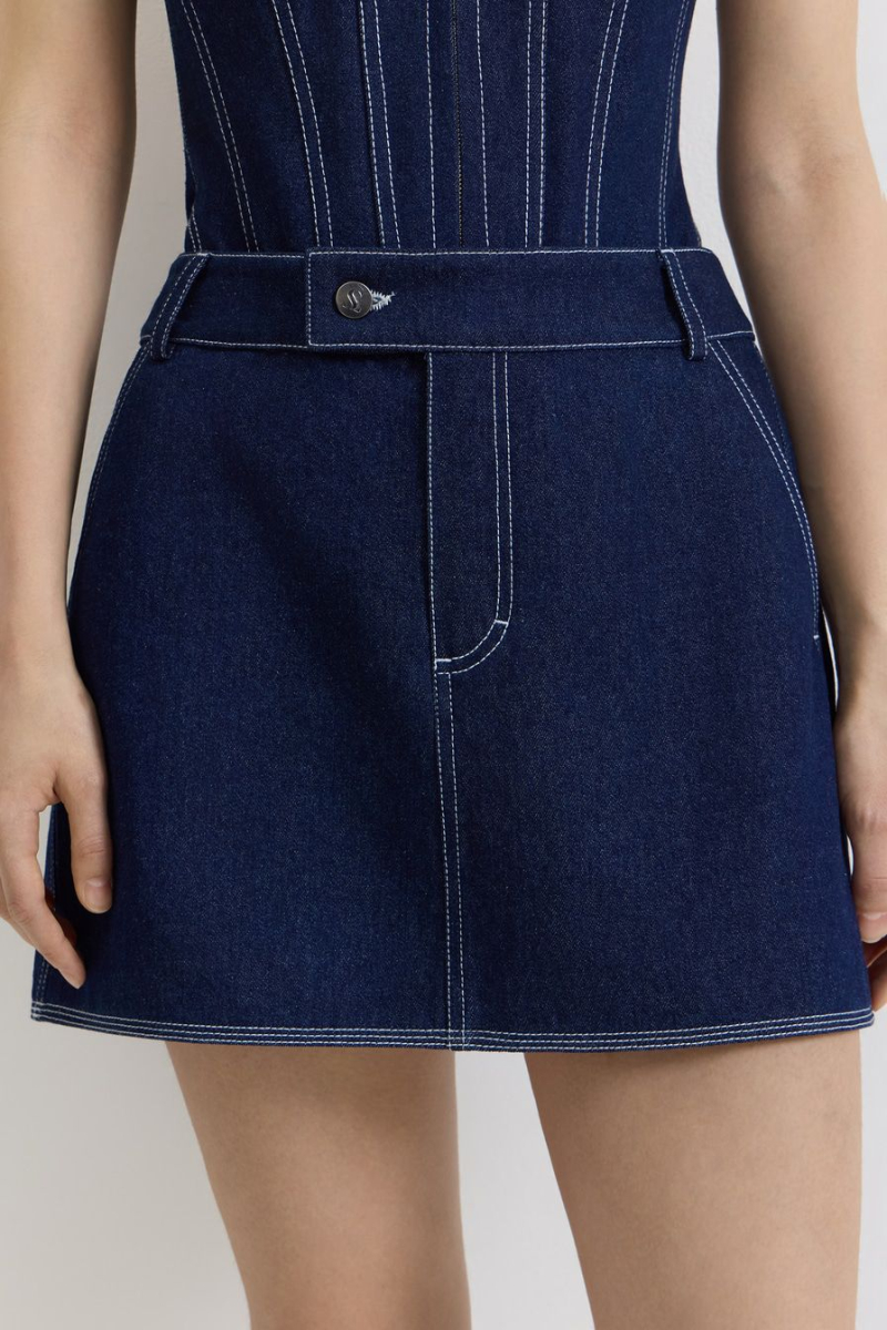 Юбка из 100% хлопка TOPTOP, цвет: синий TTS.070.17388.620.05324 |новая коллекция купить онлайн