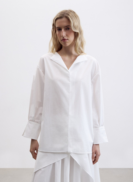 Рубашка о-силуэта из поплина ALL WE NEED, цвет: белый, 2604W1371-00 купить онлайн