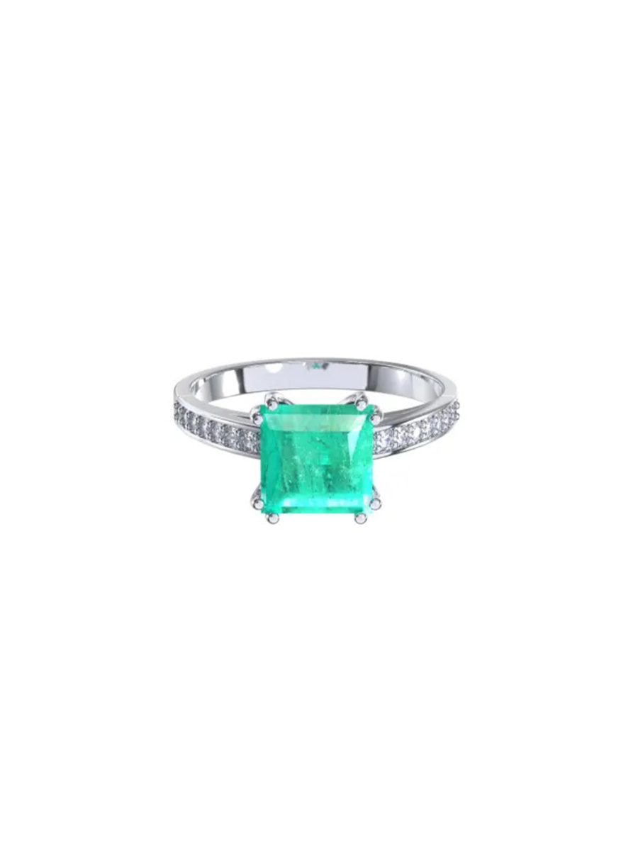 Кольцо с горным хрусталём и фианитами Tosya Store, цвет: серебро, 1101659-05655 купить онлайн