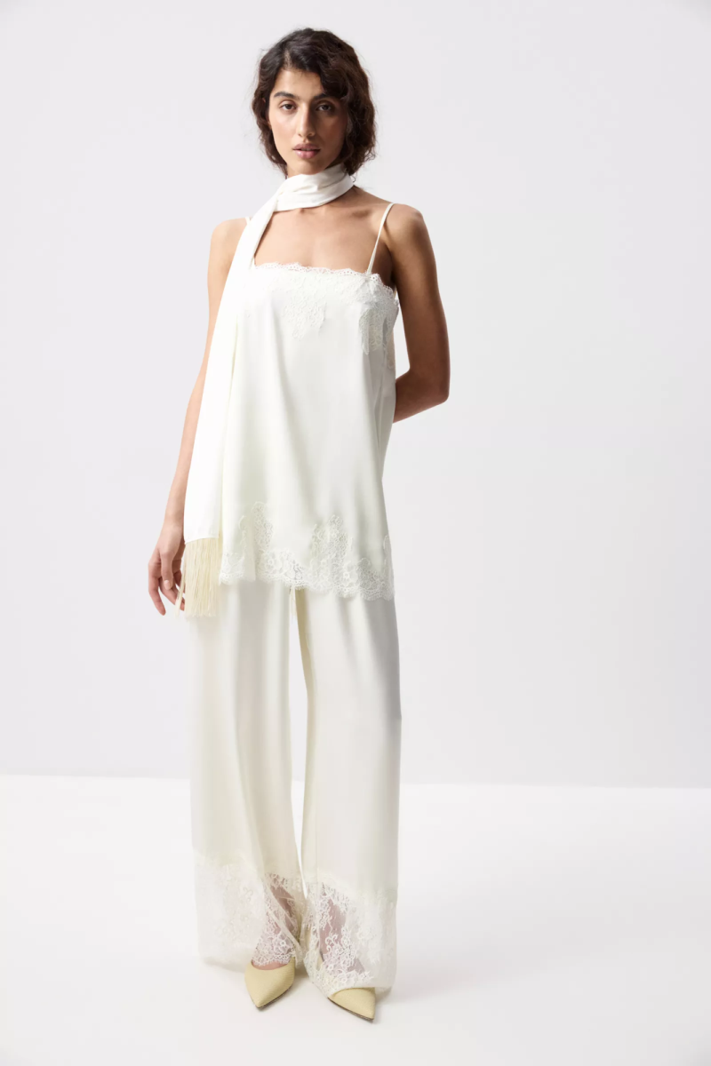 Брюки с кружевом