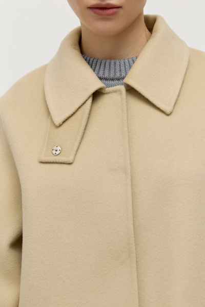 Пальто из шерсти мериноса AROUND, цвет: бежевый, 210_72M12 купить онлайн