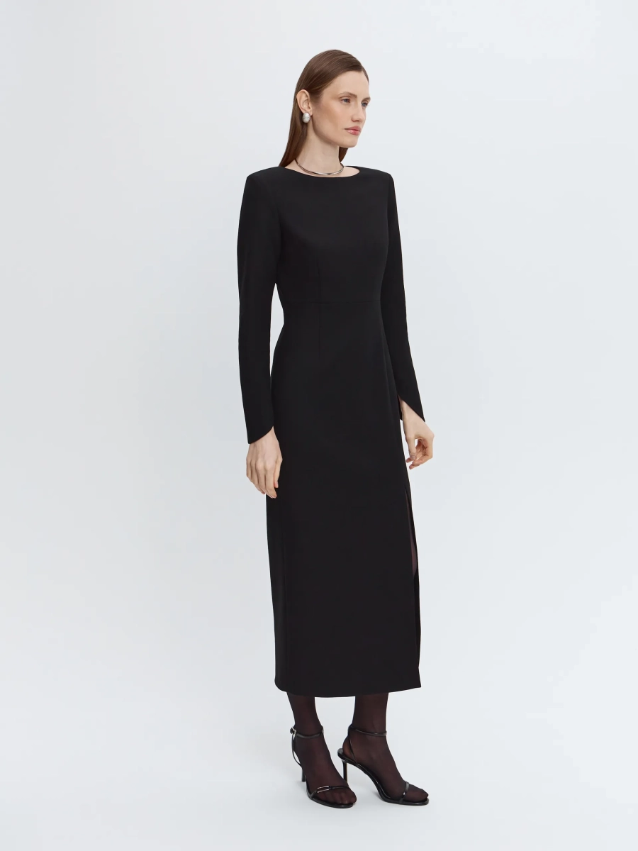 Платье-миди из костюмной ткани ANNA PEKUN, цвет: Черный,  купить онлайн
