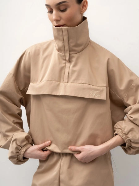 Анорак из хлопка TRES, цвет: бежевый, НФ-00002720 купить онлайн