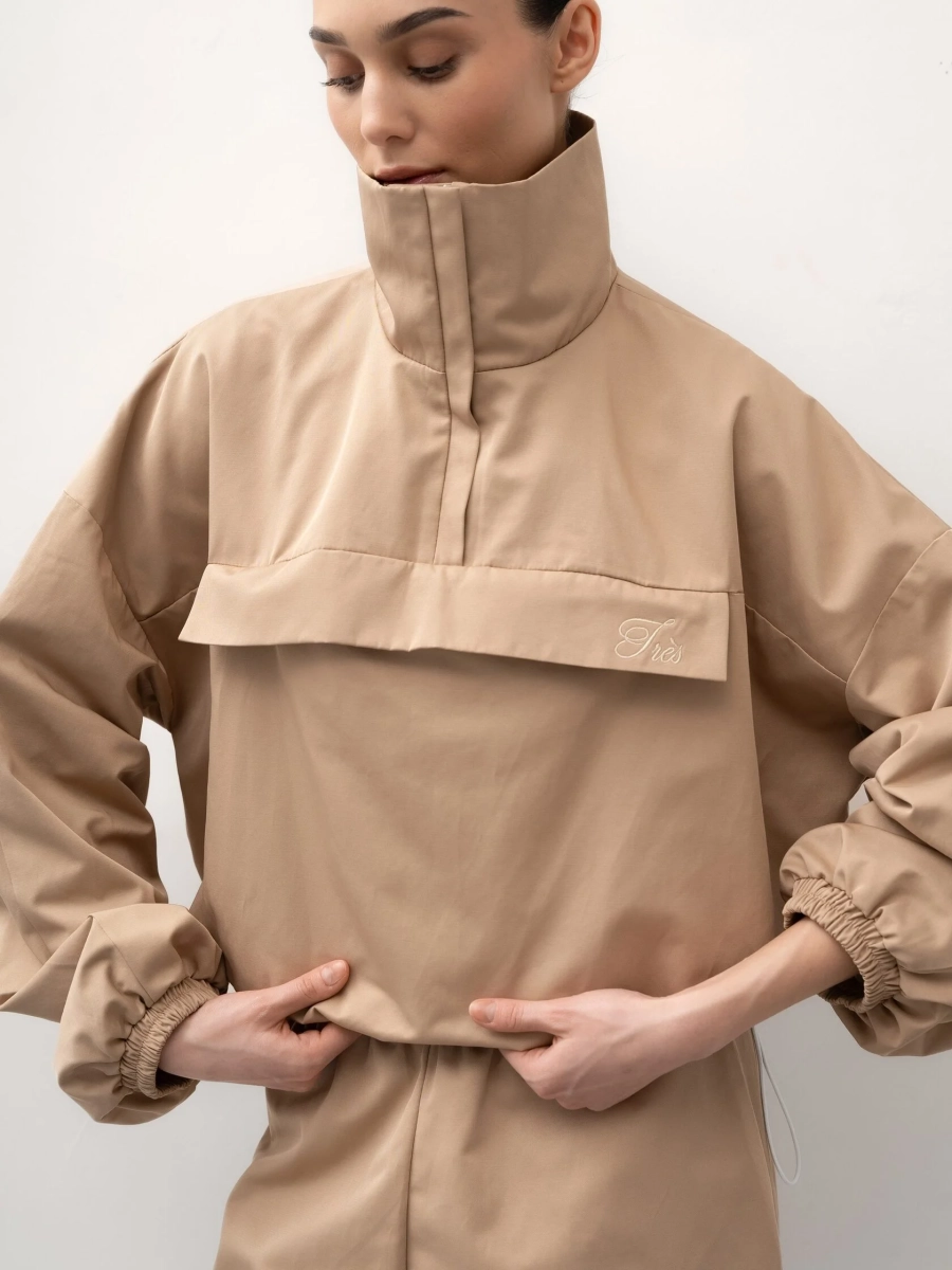 Анорак из хлопка TRES, цвет: бежевый, НФ-00002720 купить онлайн