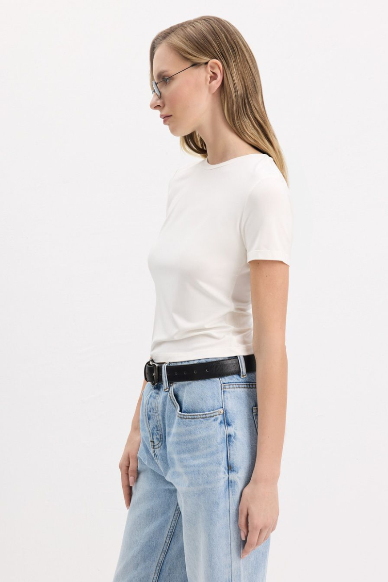 Футболка из смесовой вискозы TOPTOP, цвет: белый, TT.027.17398.100 купить онлайн