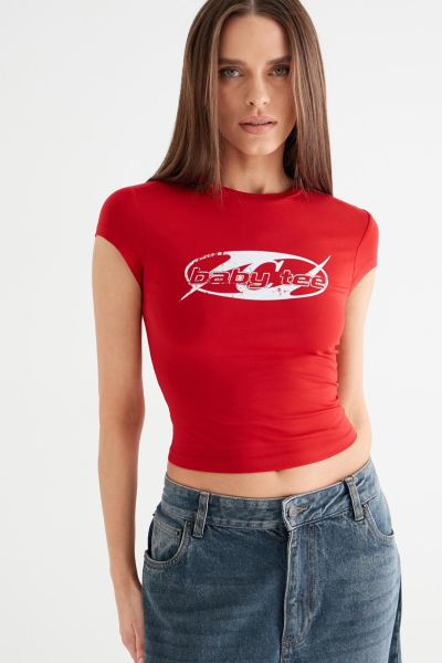 Футболка с принтом CULTBASE, цвет: красный,  купить онлайн