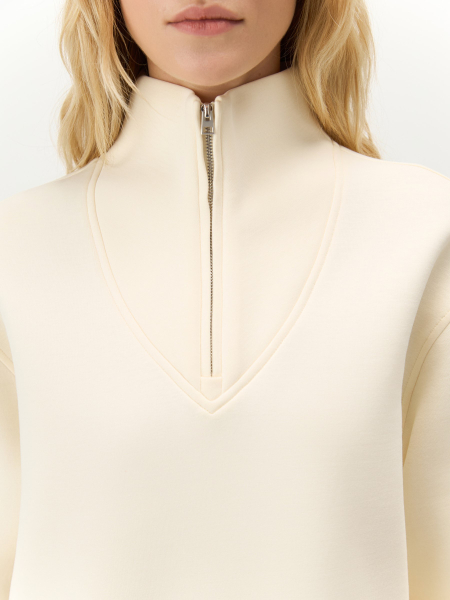 Свитшот из неофутера Conso, цвет: белый, SW 260419 - молочный купить онлайн