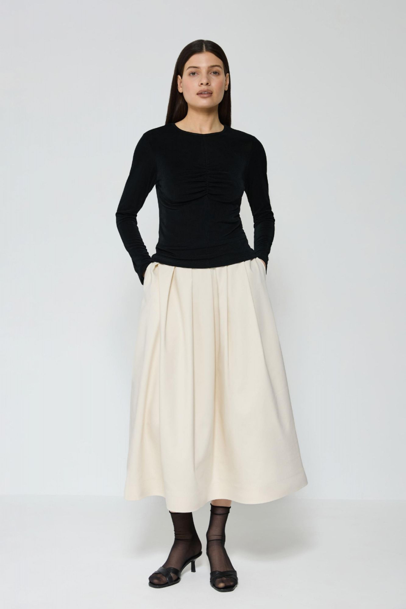 Лонгслив со сборкой AROUND, цвет: Черный, 219_115CE01 купить онлайн