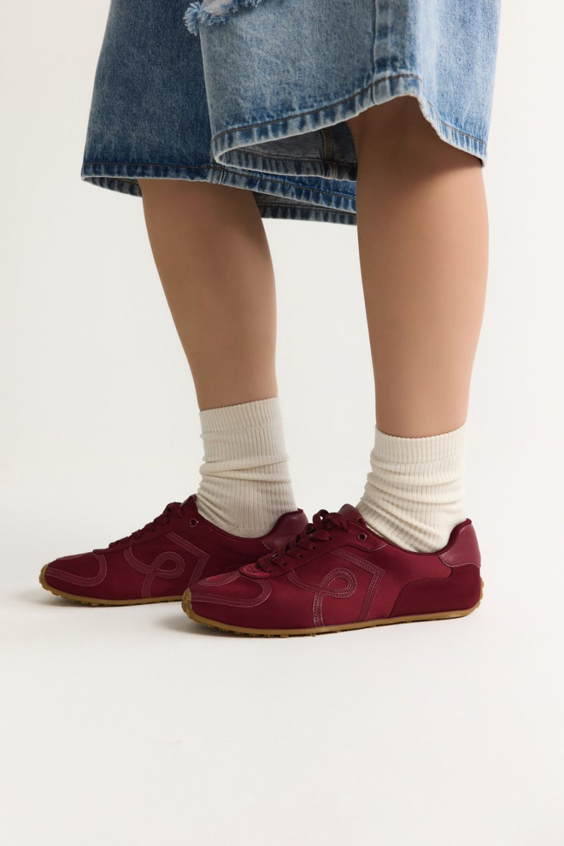 Кеды из текстиля и экокожи Lera Nena, цвет: Бордовый LNU.502.19459.330 купить онлайн