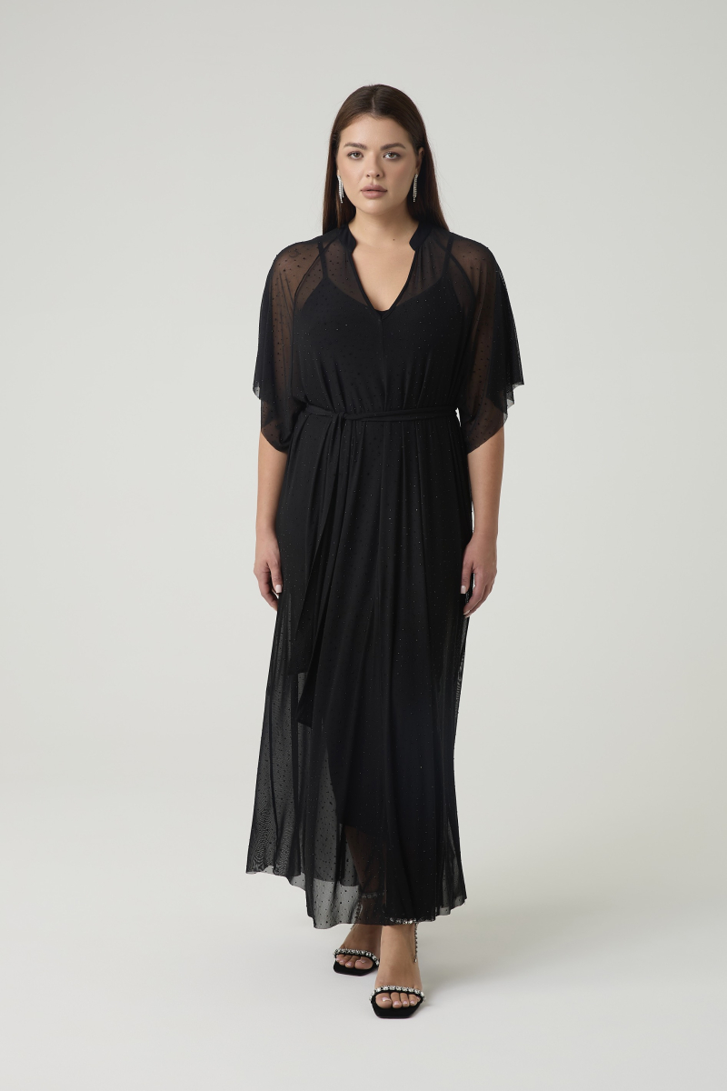 Платье-туника из сетки со стразами 4forms, цвет: Черный, 65525 купить онлайн