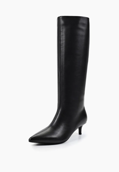 Сапоги на маленьком каблуке из натуральной кожи SBALO, цвет: Черный SHT63 купить онлайн