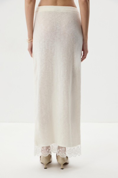 Юбка прямая с ажурным кружевом Charmstore, цвет: молочный, 311-50181-111 купить онлайн