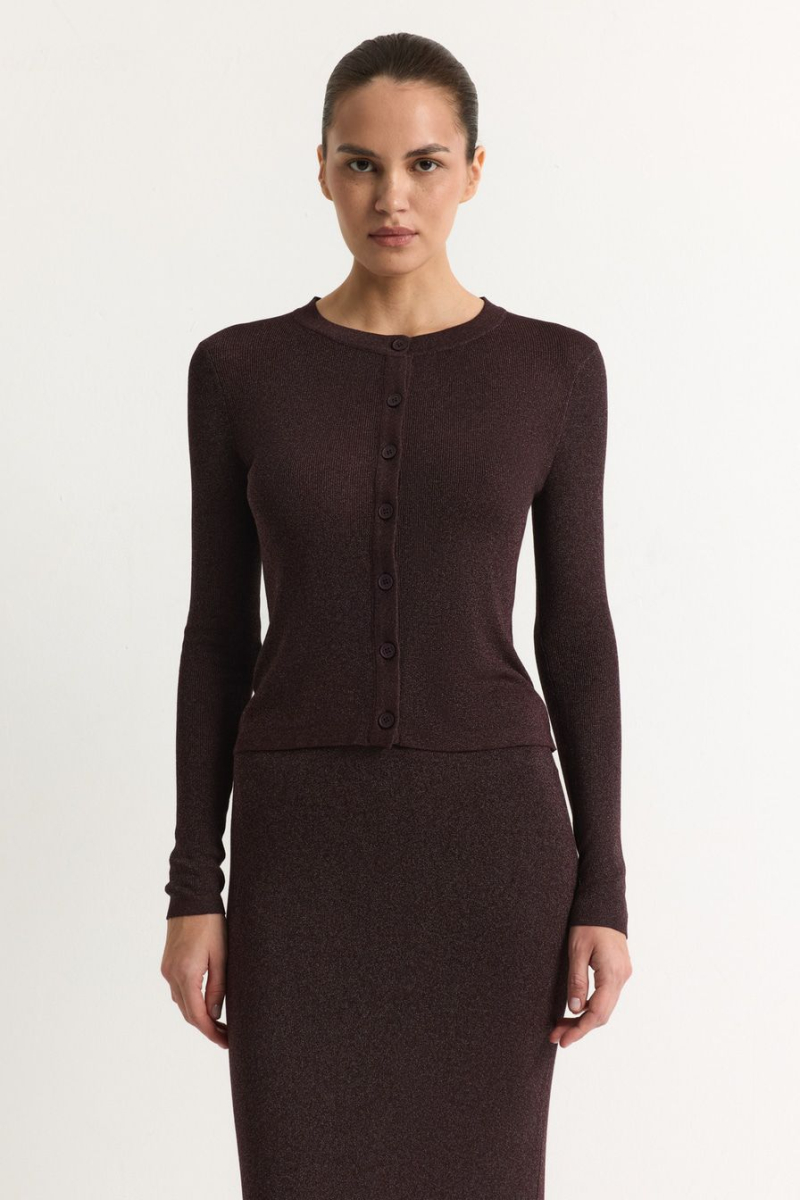 Кардиган из смесовой вискозы с люрексом