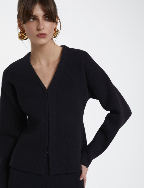 Жаккардовый кардиган black PAPAYA, цвет: Черный FW2407CA01DR |новая коллекция купить онлайн
