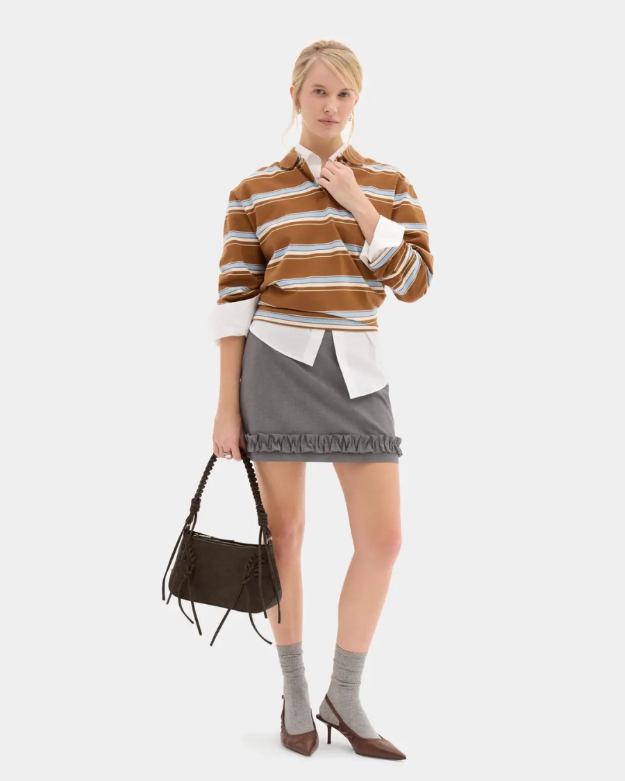 Сумка с декоративной шнуровкой Arny Praht, цвет: брауни  купить онлайн