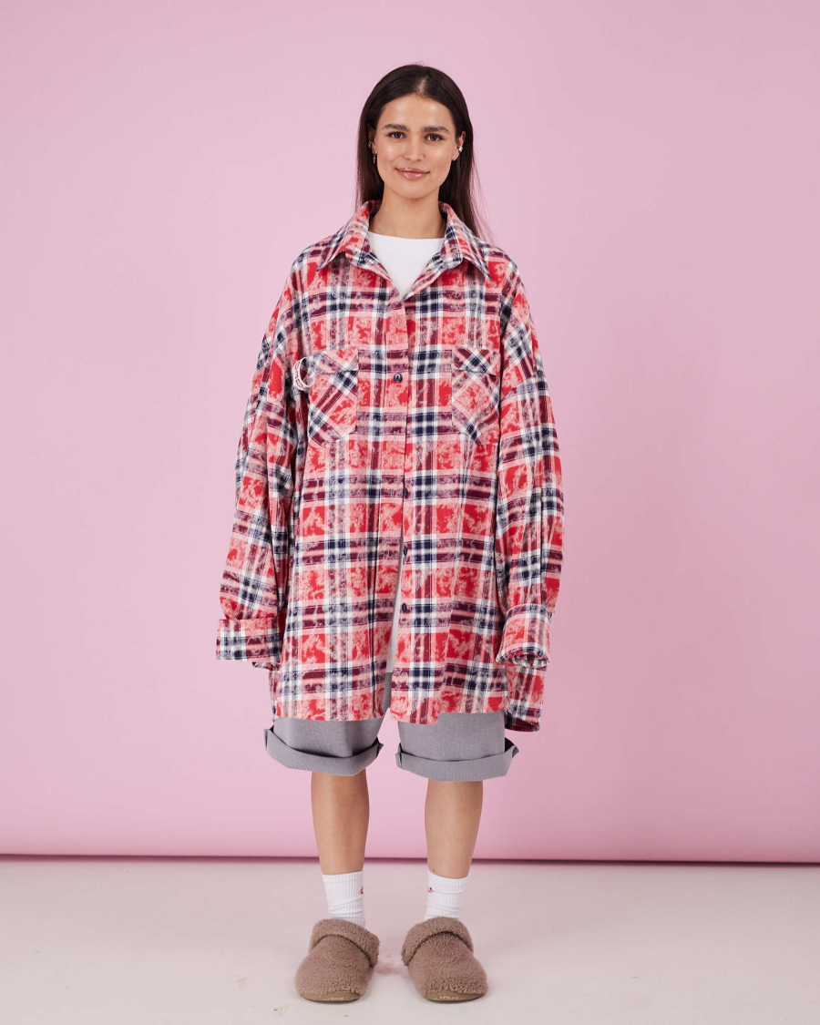 Рубашка макси овер #4 TABOO, цвет: красный, Rub04 купить онлайн