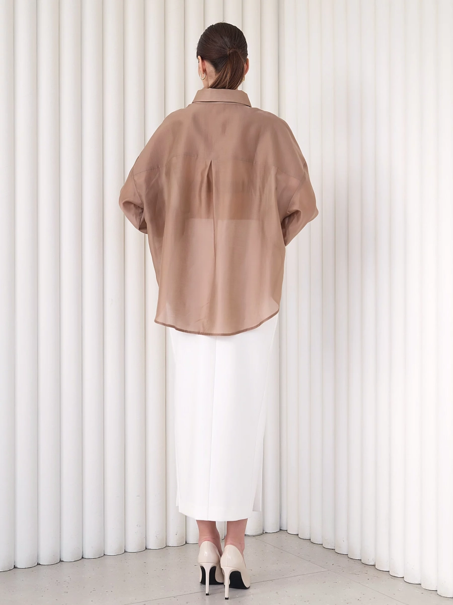 Блуза-рубашка воздушная I.B.W., цвет: карамель, BL030 купить онлайн