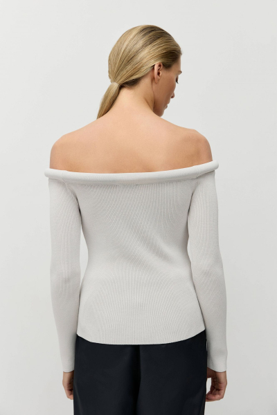 Джемпер с открытыми плечами из вискозы AROUND, цвет: Светло-серый, 219_121VN03 купить онлайн