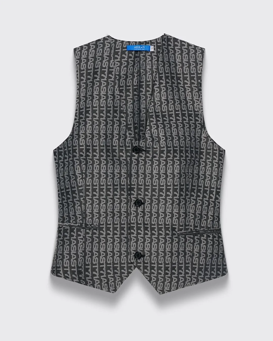 Жилет классический из жаккарда с монограммой ASIA ST 71, цвет: серый, Ast71.vest-jacquard-mngrm купить онлайн