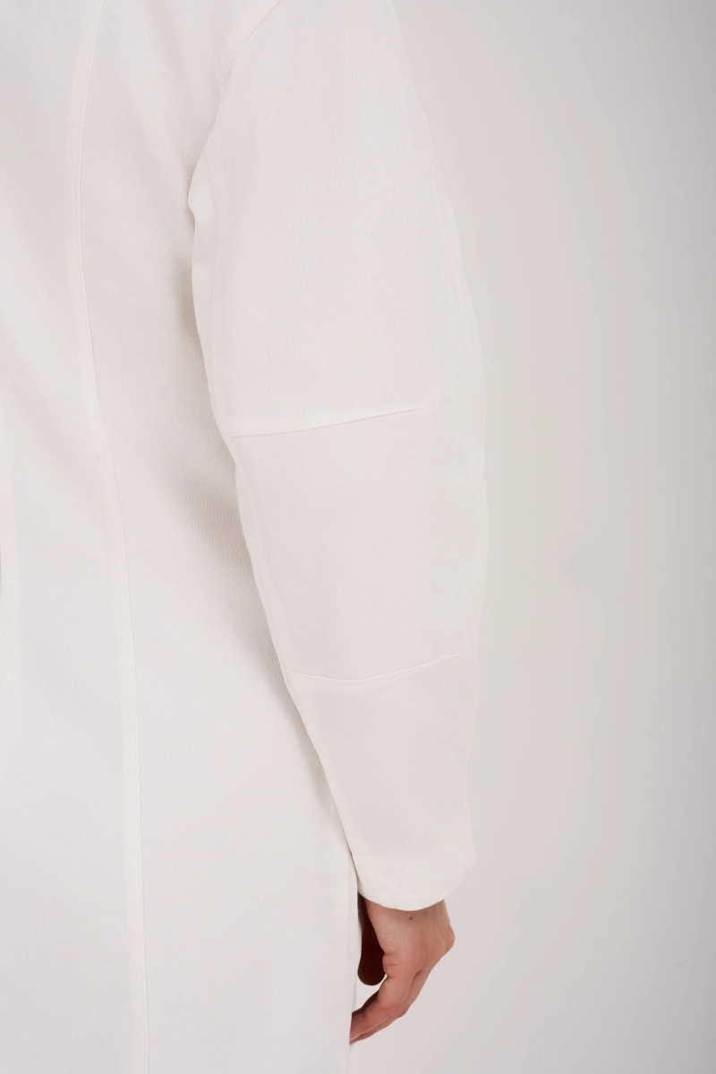 Платье с О-образной линией плеча из мягкого денима Ricoco, цвет: молочный,  купить онлайн