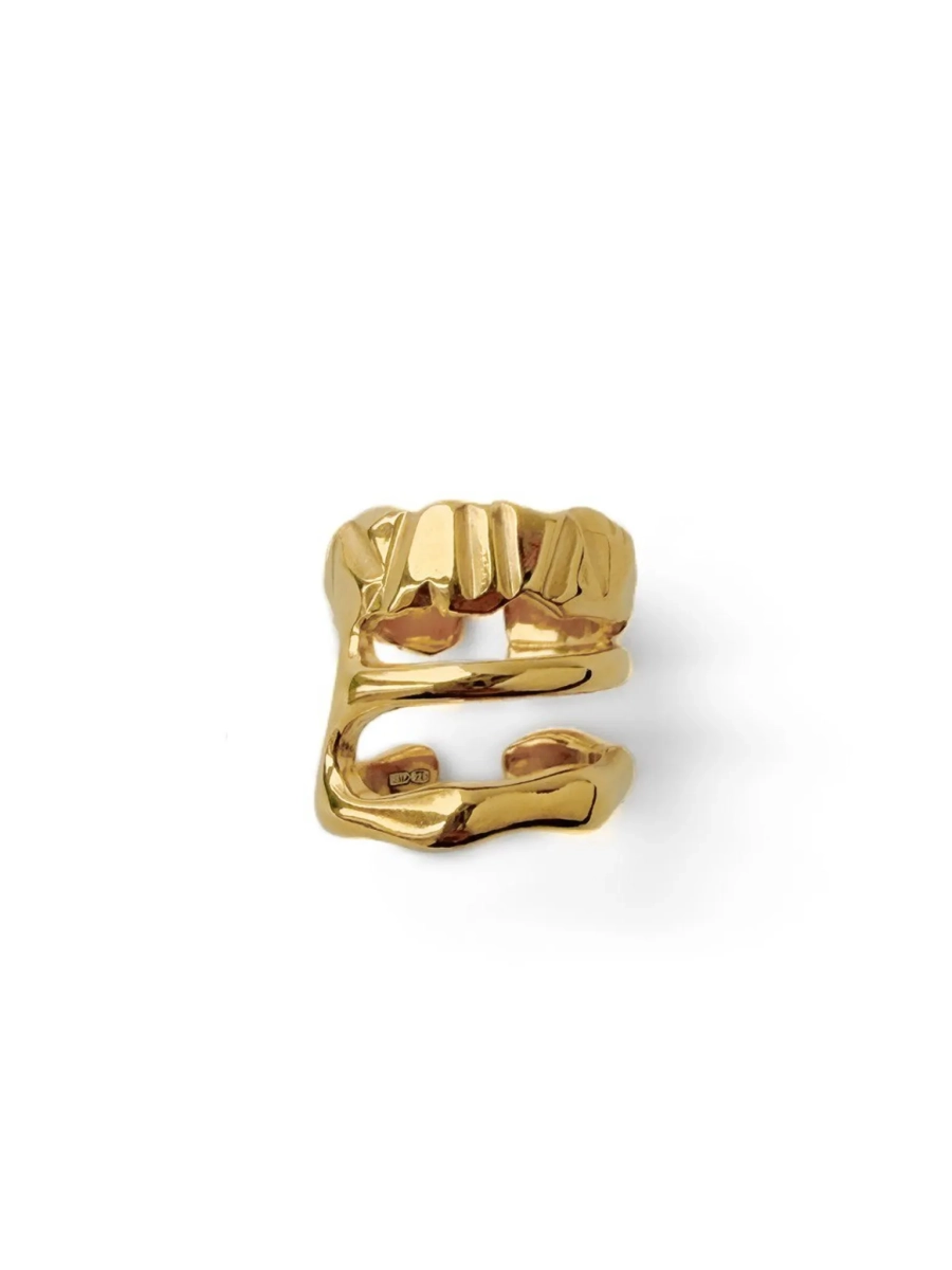 Серебряная серьга-кафф «Фактуры» SBLESKOM, цвет: позолота, 22186 купить онлайн