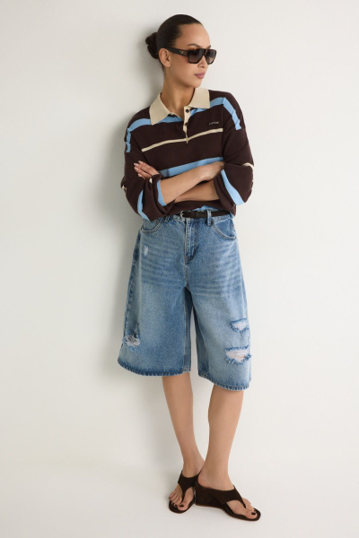 Шорты из 100% хлопка TOPTOP, цвет: синий, TT.039.19079.620 купить онлайн