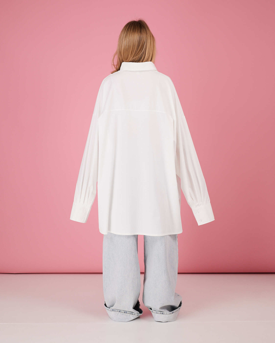 Рубашка макси овер #5 TABOO, цвет: белый, Rub05 купить онлайн