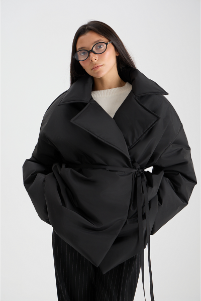 Куртка с тонким поясом MIA AIM, цвет: Черный, MIA591 купить онлайн