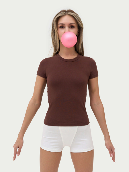 Футболка приталенная ONSI, цвет: chocolate,  купить онлайн