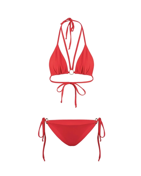 Bella Red Hot | Классический низ на завязках с кольцами ANVIBE, цвет: красный  |новая коллекция купить онлайн