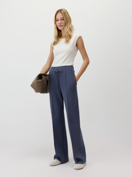 Прямые брюки со стрелками Conso, цвет: синий,  купить онлайн