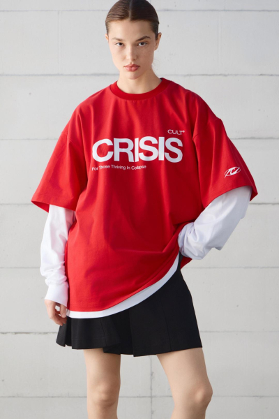 Футболка Crisis CULT, цвет: красный,  купить онлайн