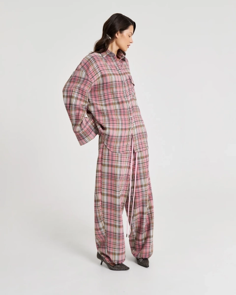 Брюки в клетку ROSE Anmuse, цвет: розовый,  купить онлайн