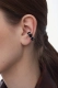 Серебряная серьга-кафф "Black" с черным агатом SBLESKOM, цвет: серебро, 11836 купить онлайн