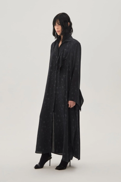 Платье в размытые цветы UNKE, цвет: Черный, 2601D012V_BL купить онлайн