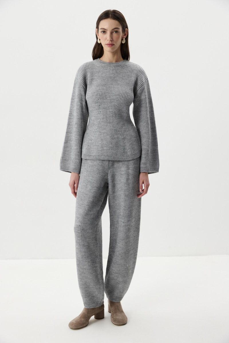 Джемпер приталенный с шерстью Charmstore, цвет: серый меланж, 303-48178-889 купить онлайн