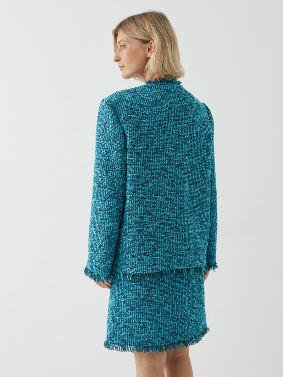 Жакет твидовый Marou, цвет: голубой,  купить онлайн