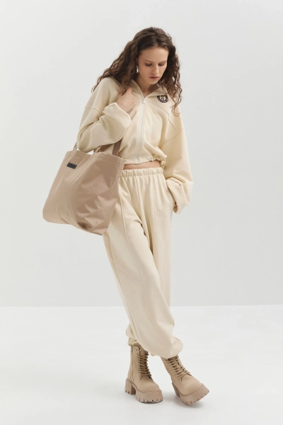 Джоггеры из футера marte, цвет: бежевый,  купить онлайн
