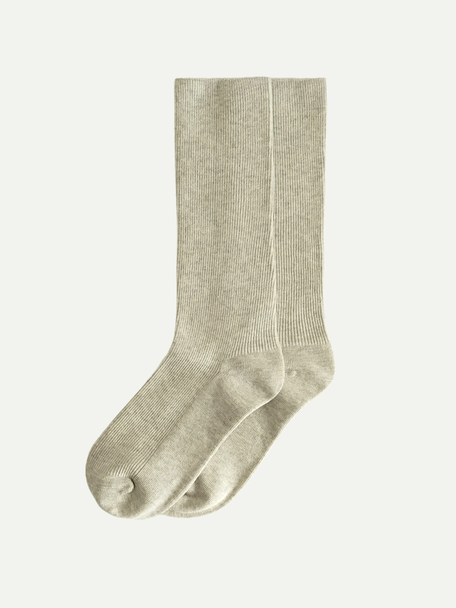 Женские носки в рубчик TENDEN, цвет: серый меланж WSF21/04-серый меланж купить онлайн