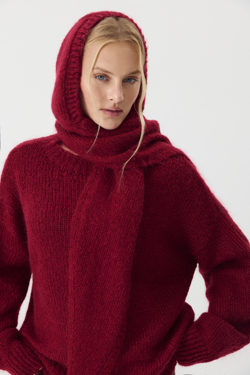 Косынка из шерсти мериноса Charmstore, цвет: винный 602-44998-451 купить онлайн