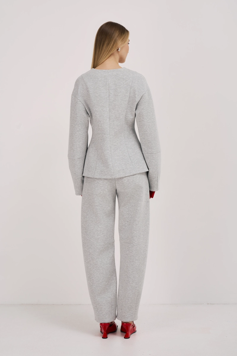 Жакет из трикотажного модала Ricoco, цвет: серый меланж,  купить онлайн