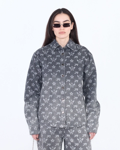 Рубашка джинсовая МОНОГРАМА ASIA ST 71, цвет: серый, Ast71.shirt-denim-mngrm-w-grey купить онлайн