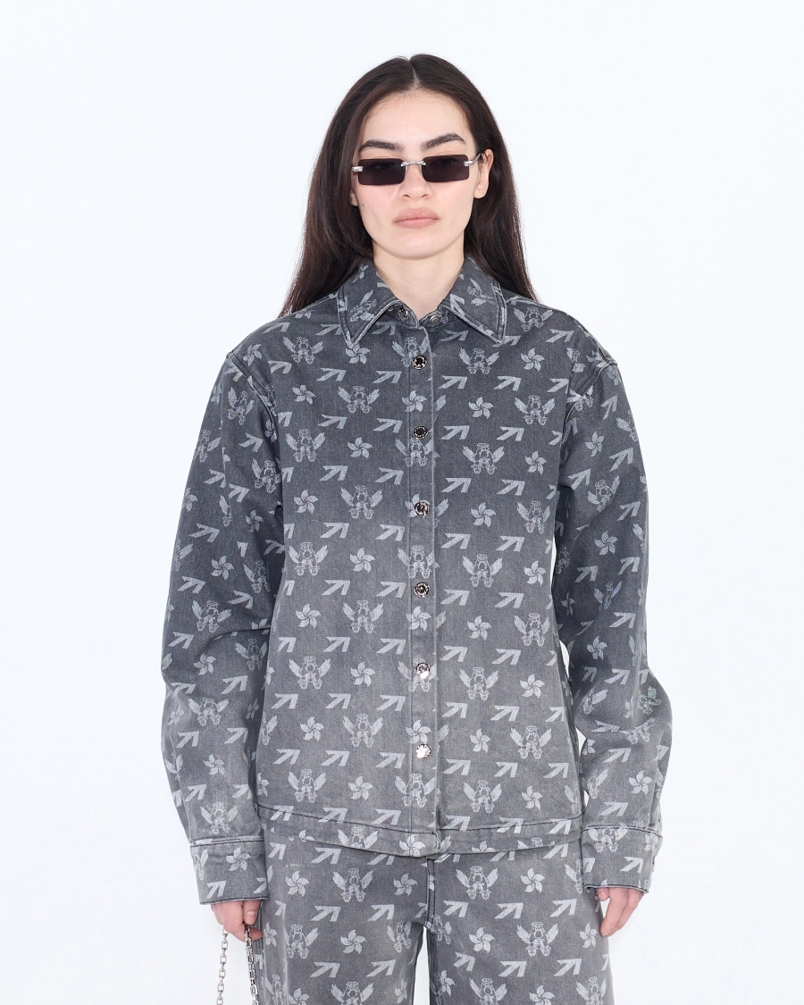 Рубашка джинсовая МОНОГРАМА ASIA ST 71, цвет: серый, Ast71.shirt-denim-mngrm-w-grey купить онлайн