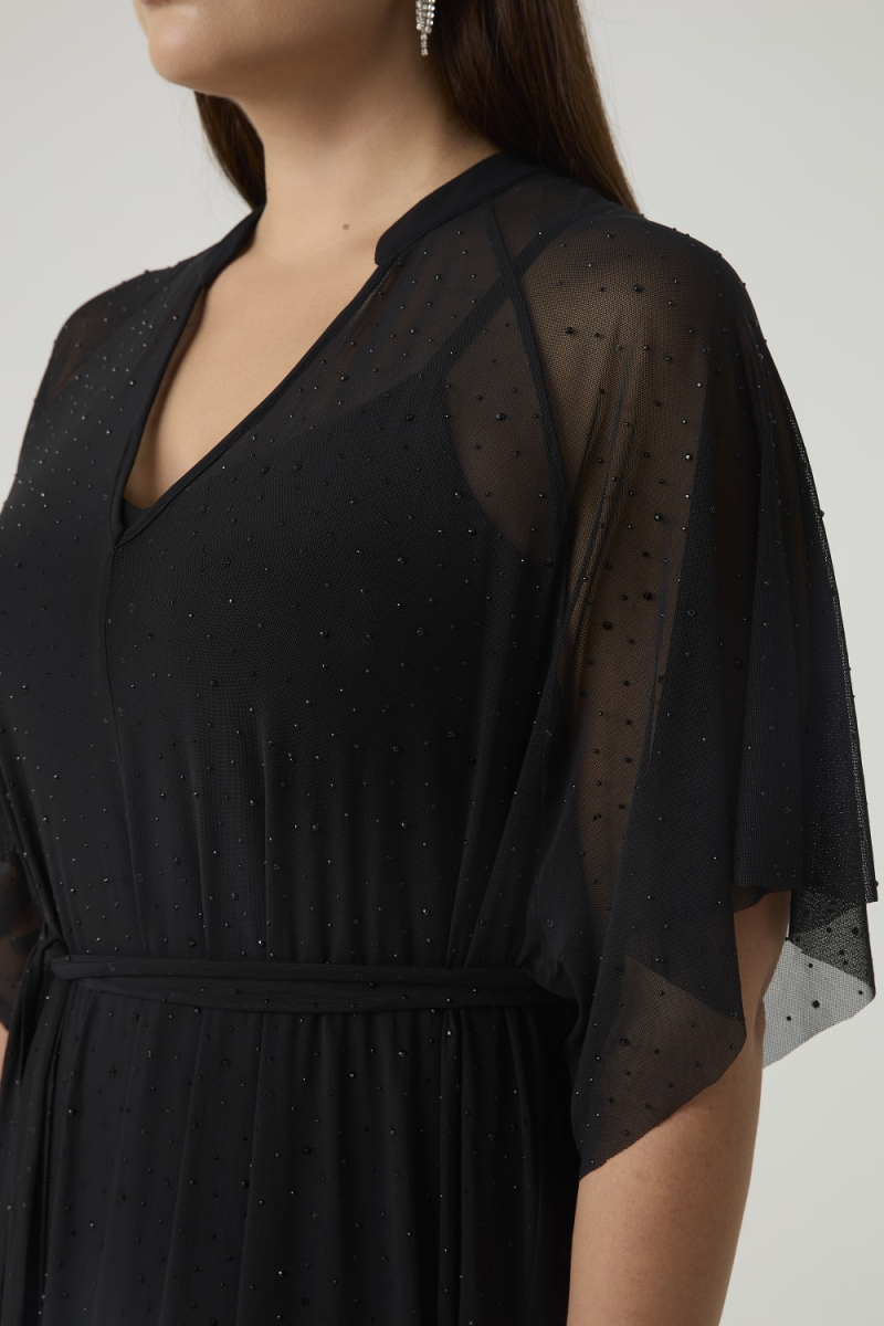 Платье-туника из сетки со стразами 4forms, цвет: Черный, 65525 купить онлайн