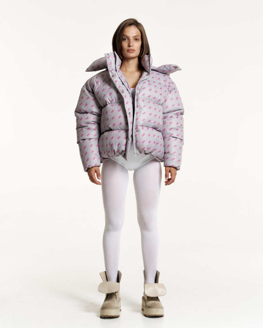 Пуховик PUFFER Y1 YONS ME LIGHT GREY YONS, цвет: Светло-серый,  со скидкой купить онлайн