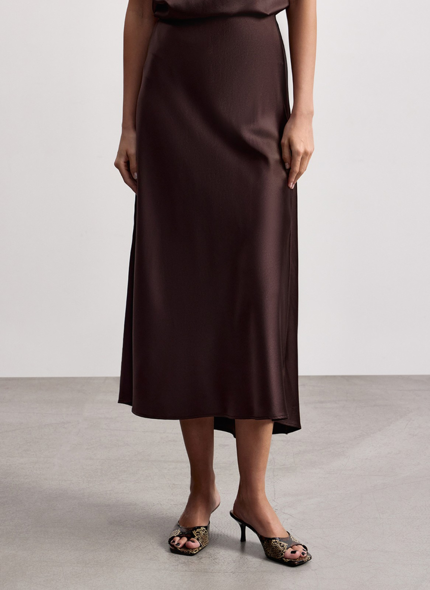 Юбка миди из шелка