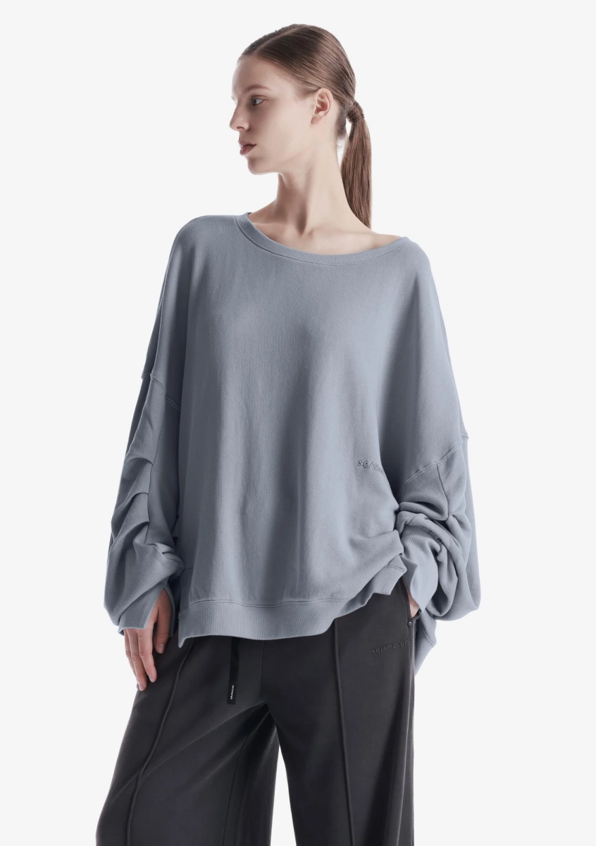 Свитшот с боковыми разрезами KRAKATAU, цвет: голубой, Fw124-63 купить онлайн