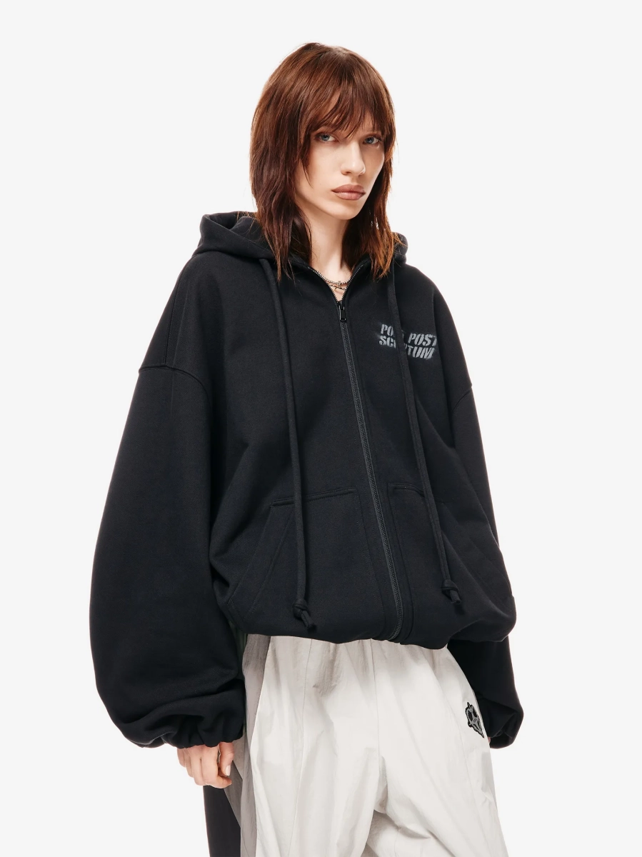 Digital Rose Зип Худи Оверсайз p.p.s., цвет: Черный,  купить онлайн