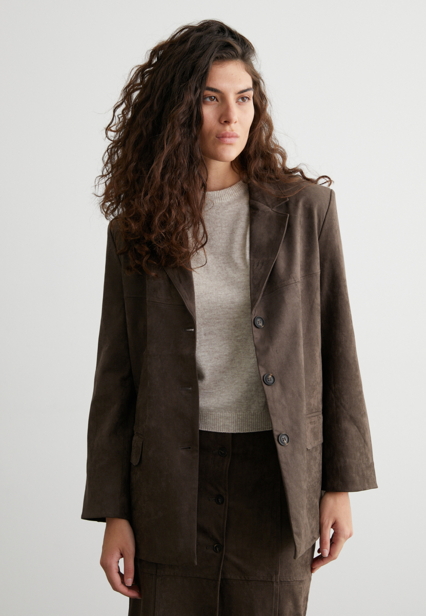 Пиджак из замши Lora Marou, цвет: коричневый, Mar6_2603 купить онлайн