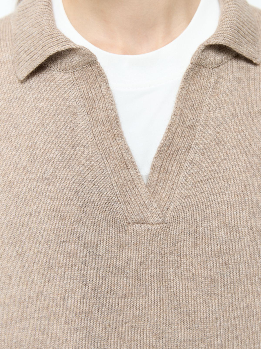 Поло из смесового кашемира AROUND, цвет: Серо-бежевый, 2111_83C01 купить онлайн